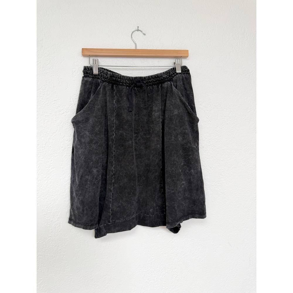 FP Movement Free People Hot Shot Harem Short Acid Washed Black Elastic Waist / M